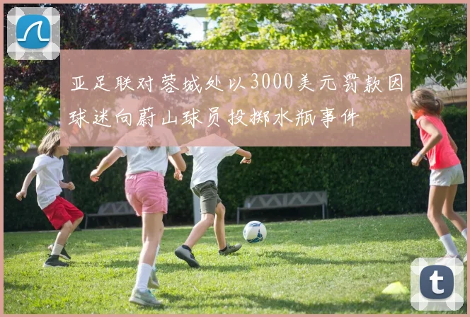 亚足联对蓉城处以3000美元罚款因球迷向蔚山球员投掷水瓶事件